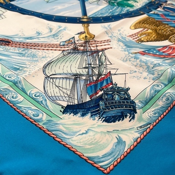 HERMES Vive Le Vent Carre 90 Silk
Scarf Scarf Authentic - Picture 10 of 11
